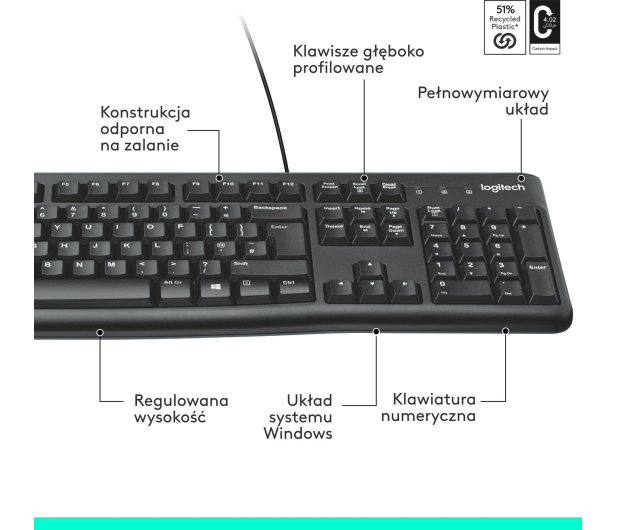 Logitech K120 czarna - 57509 - zdjęcie 8